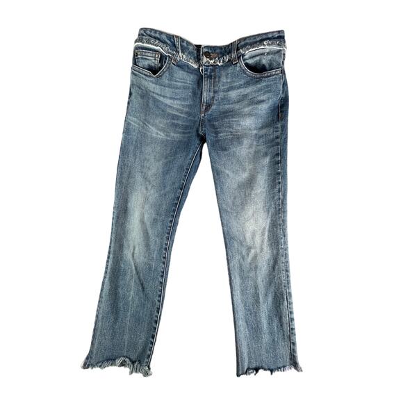 DL1961 Jeans Womens 28 Mara Instasculpt Straight Ankle Gravity Frayed Hem Mid - Picture 1 of 9